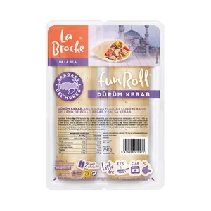 LA Broche Flautas con Extra de Relleno de Pollo Kebab y Salsa de Yogur la Broche Fun Roll 2 X 125 G. 250 G