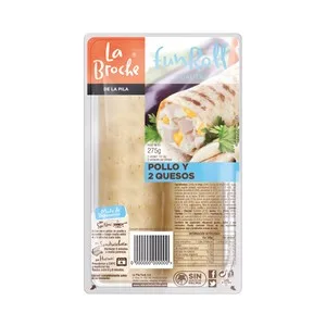 LA Broche Flautas Rellenas de Pollo y 2 Quesos, sin Aceite de Palma la Broche Fun Roll 275 G.