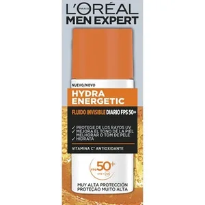 Fluido Facial Solar Invisible Spf-50+ con Vitamina C L'oreal MEN Expert Hydra Energetic