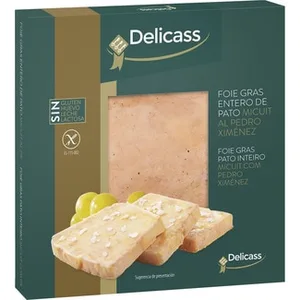 Foie Gras Entero de Pato Mi Cuit al Pedro Ximénez sin Gluten Delicass