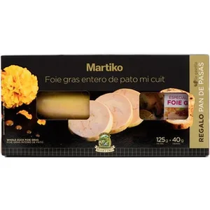 Foie Gras Entero de Pato Mi Cuit con Obsequio de 40 G de Pan de Pasas Martiko
