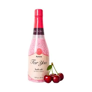 Aurora For You Sales de Baño con Aroma a Cereza en una Divertida Botella de Champan 825 G. 825 ML