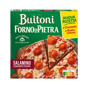 Buitoni Forno Di Piedra Pizza Salamino (tomate, Queso y Peperoni), con Masa Fina y Crujiente 300 G. 315 G