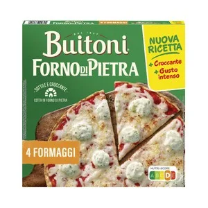 Buitoni Forno Di Pietra Pizza 4 Quesos (emmental, Mozarella, Curado y Azul), con Masa Fina y Crujiente 350 G.