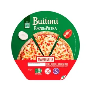 Buitoni Forno Di Pietra Pizza Margarita Congelada, sin Gluten ni Lactosa 360 G.