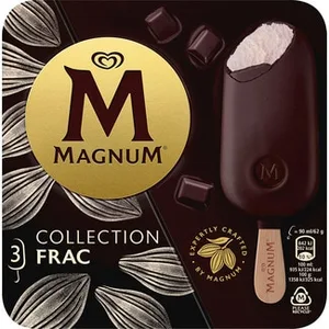 Frac Helado de Nata Cubierto de Chocolate Negro sin Gluten 3 Unidades Magnum
