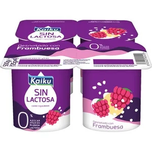 Frambruesa Desnatado 0% M.g. 0% Azúcar Añadido sin Gluten sin Lactosa Pack 4 Kaiku
