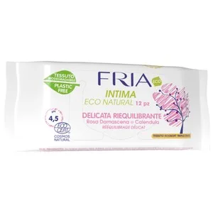Fria Eco Natural Toallitas para la Higiene Íntima con Extracto de Rosa Damascena y Calendula 12 Uds. 15 UD