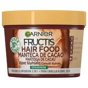 Fructis Hair Food de Garnier Mascarilla Extra Nutritiva con Manteca de Cacao, para Cabello Rizado, Seco 390 Ml.