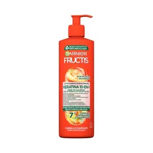 Fructis Keratina 10 en 1 de Garnier Crema sin Aclarado para Cabellos Dañados 400 Ml.