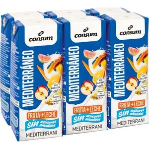 Fruta+leche Mediterráne sin Azúcares Añadidos 6 X 200 Ml