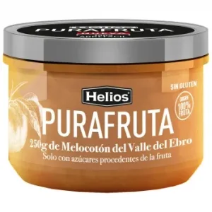 Fruta para Untar de Melocotón Pura Fruta Helios sin Gluten 250 G.