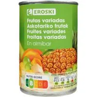 Frutas Variadas en Almíbar Eroski, Frasco 240 G