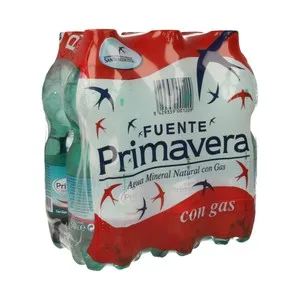 Fuente Primavera Agua Mineral con Gas Botella de 50 Centilitros Pack de 6 Uds. 3000 ML