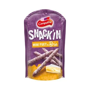 Campofrío Mini Fuets al Queso Brie, Ideales para Tomar como Snacks Campofrío Snack´in 50 G.