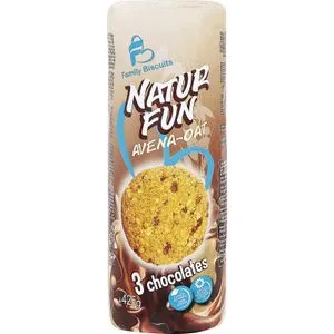 Galleta Natur Fun Avena 3 Chocolates 425 Gr