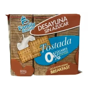 Galleta Tostada Family Biscuits sin Azúcar Añadido 600 G.