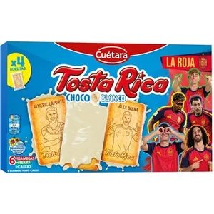 Galletas con Chocolate Blanco Edición de la Roja 4 Envases Individuales Cuetara Tosta Rica