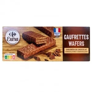 Galletas Gaufrette de Chocolate Extra Carrefour 150 G.