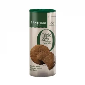 Galletas con Nibs de Cacao Triple Zero Santiveri sin Gluten, sin Lactosa y sin Azúcar Añadido 210 G.
