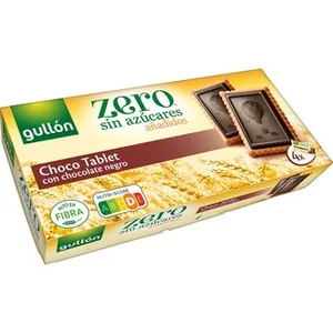Galletas con Tableta de Chocolate Negro Negro sin Azúcares Añadidos  Gullon Zero 150 G