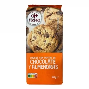 Galletas Cookies con Pepitas de Chocolate y Almendras Carrefour Extra 184 G.