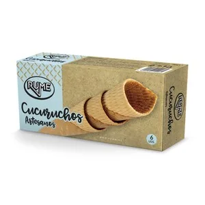 Rume Galletas Cucuruchos Artesanos para Helados 140 Gr Pack de 6 Uds