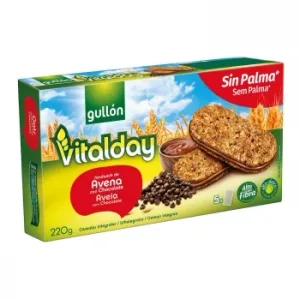 Galletas de Avena Rellenas de Crema de Chocolate Vitalday Gullón 220 G.