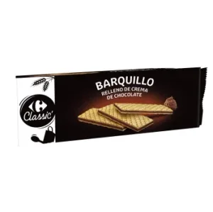 Galletas de Barquillo Rellena Sabor Chocolate Carrefour 210 G.
