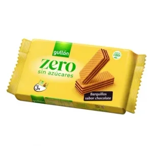 Galletas de Barquillo Rellenas de Crema de Chocolate Zero Gullón sin Azúcares 180 G.
