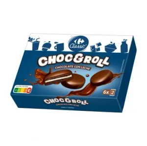 Galletas de Chocolate con Leche Rellenas de Crema Choc&roll Carrefour Classic 252 G.