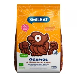 Galletas de Espelta, Avena y Cacao desde 10 Meses Ecológicas Smileat sin Azúcar Añadido 220 G.