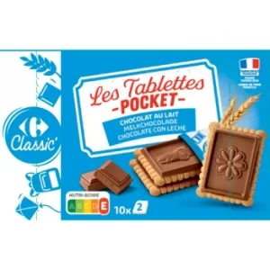 Galletas de Mantequilla con Tabletas de Chocolate Carrefour Classic 250 G.