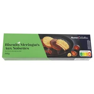 Alcampo Gourmet Galletas Merengadas con Avellanas y Chocolate con Leche 100 G.