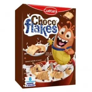 Galletas Rellenas de Arroz Inflado y Chips de Chocolate Choco Flakes Cuétara 100 G.