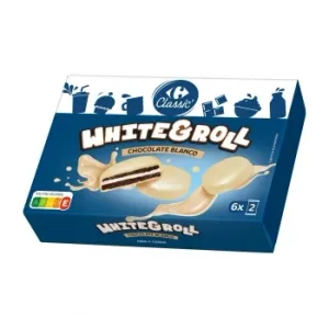 Galletas Rellenas de Crema con Chocolate Blanco Carrefour Classic 252 G.
