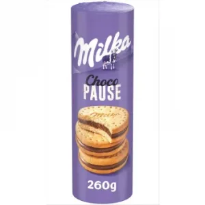 Galletas Rellenas de Crema de Chocolate Choco Pause Milka 260 G.