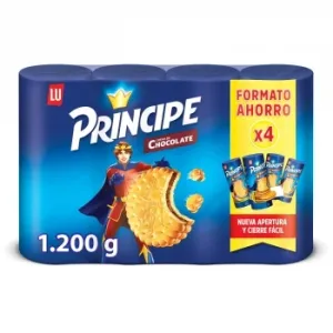 Galletas Rellenas de Crema de Chocolate Príncipe Pack de 4 Unidades de 300 G.