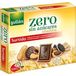 Galletas Surtido con Chocolate Negro sin Azúcares Añadidos  Gullon Zero 329 G