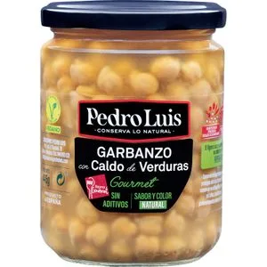 Garbanzo con Caldo de Verduras Pedro Luis, Frasco 445 G