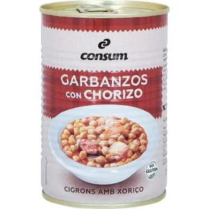 Garbanzos con Chorizo Lata 420 Gr