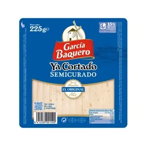 García Baquero Queso Semicurado de Vaca, Oveja y Cabra Ya Cortado García Baquero, Cuña de 250 G. 225 G