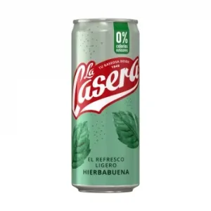 Gaseosa la Casera Hierbabuena sin Azúcar Lata 33 Cl.