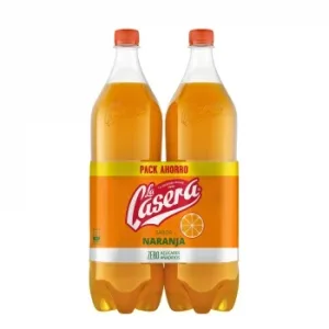 Gaseosa la Casera Sabor Naranja sin Azúcar Añadido Pack 2 Botellas 1,5 L.