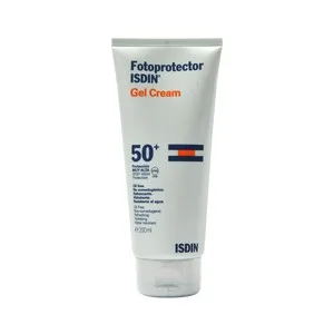Isdin Gel con Textura Crema y Acción Protectora para Todo Tipo de Pieles y con FPS 50+ (muy Alto) Isdin 200 Ml.