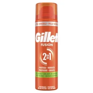 Gel de Afeitado con Aceite de Almendras para Piel Sensible X5 Acción Fusion Gillette 200 Ml.