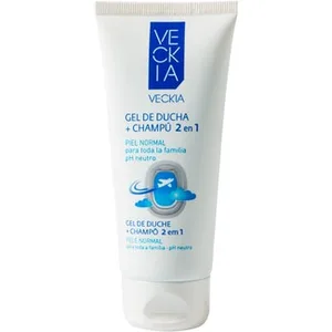 Gel de Baño + Champú 2 en 1 para Toda la Familia Ph Neutro para Piel Normal Tamaño Viaje Veckia