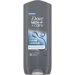 Gel de Baño Masculino +care Hydrating Clean Comfort para Cuerpo, Cara y Pelo Dove MEN