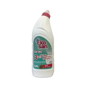 Ekosan Gel para el WC con Aroma a Pino, 3 en 1, Limpia, Desincrusta y Perfuma, 1,5 L. 1500 ML