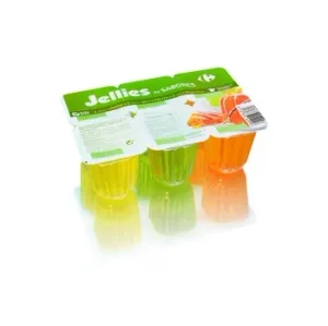 Gelatina de Sabores Carrefour sin Gluten Pack de 6 Unidades de 100 G.